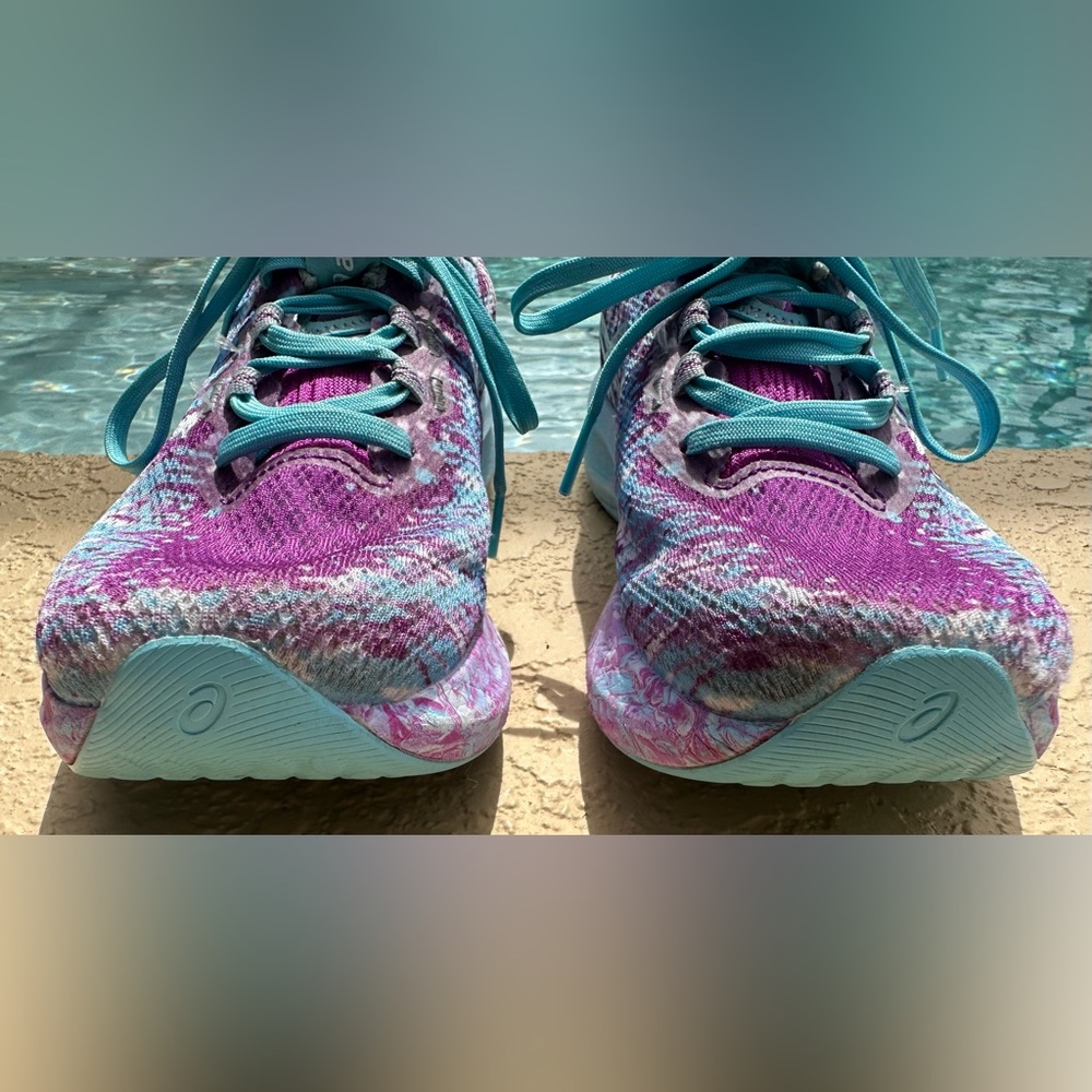 Asics Gel Noosa Tri 16 Bold Magenta Marbled Running Shies Women Size 8 Clean - Picture 6 of 14